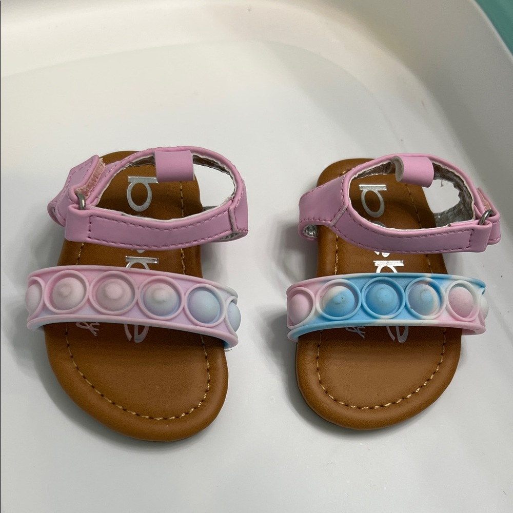 Bebe Baby Pink and Blue Kids Sandals